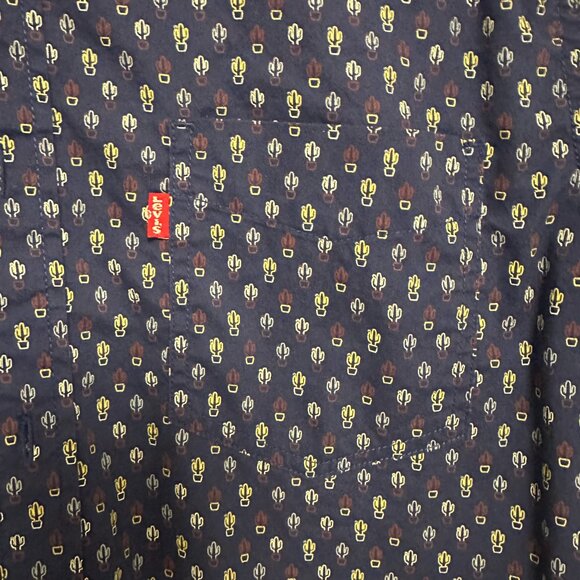 Levis Blue Button up with Cactus Pattern - Picture 4 of 5